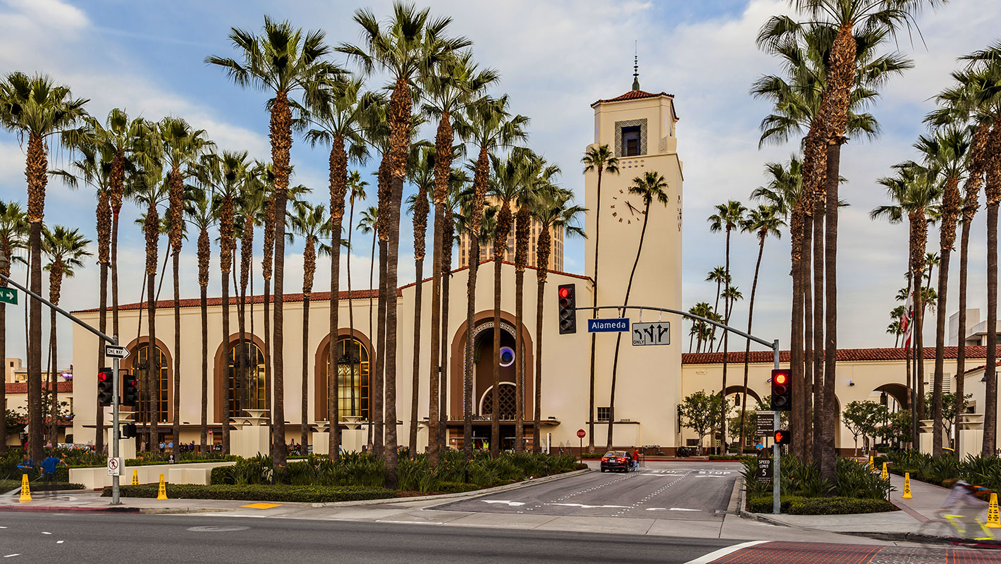Historic warehouse building exterior — future mobility hub